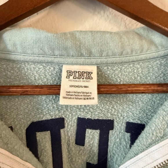 PINK Victoria's Secret Women's Varsity Half Zip Pullover Sweater Tie-Dye - Picture 7 of 9